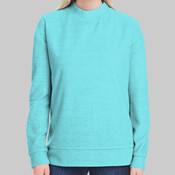 Ladies' Weekend French Terry Mock Neck Crew