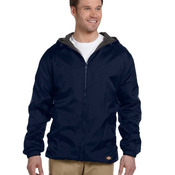 Fleece Lined Nylon Hooded Jacket