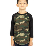 Youth Three-Quarter Sleeve Camo Raglan T-Shirt