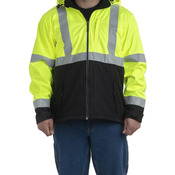 Men's Tall Hi-Vis Class 3 Hooded Soft Shell Jacket