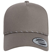 Retro Cotton Blend Five-Panel Rope Cap