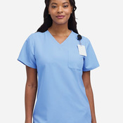Women's V-Neck 1 Pocket Scrub Top