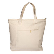 Zippered Cotton Boat Tote Bag